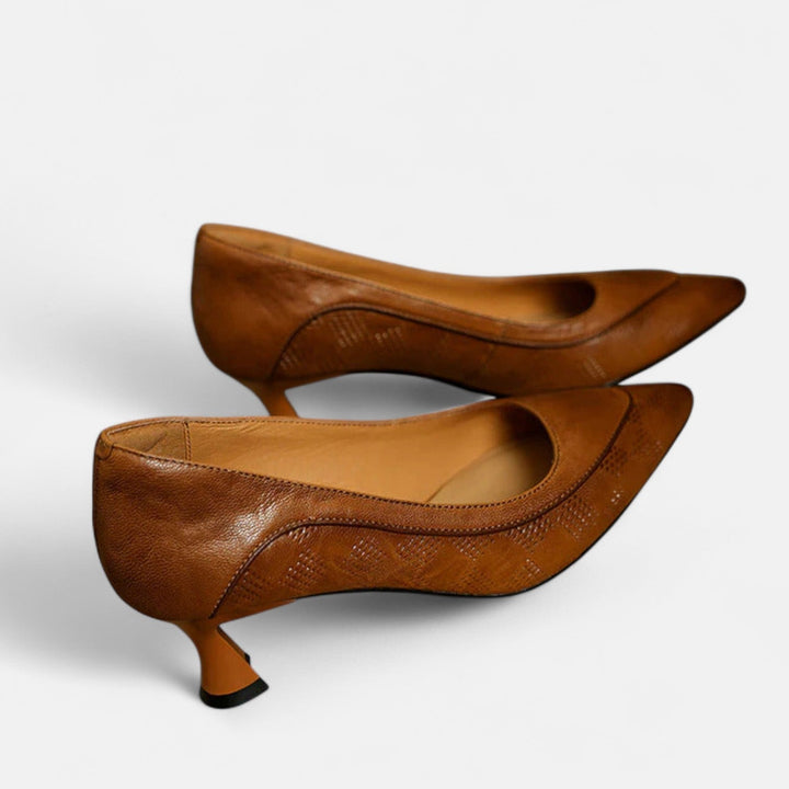 Scarpe con tacco in pelle Amara