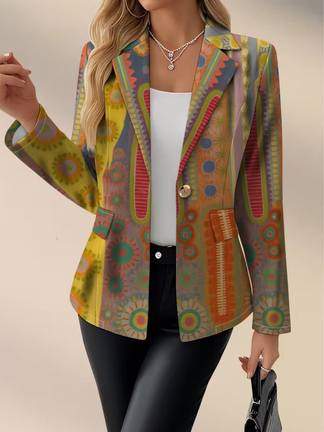 Charlotte | Blazer da Donna con Stampa a Medaglione