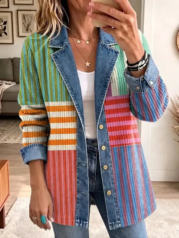 Carolin | Giacca retro con motivo geometrico artistico