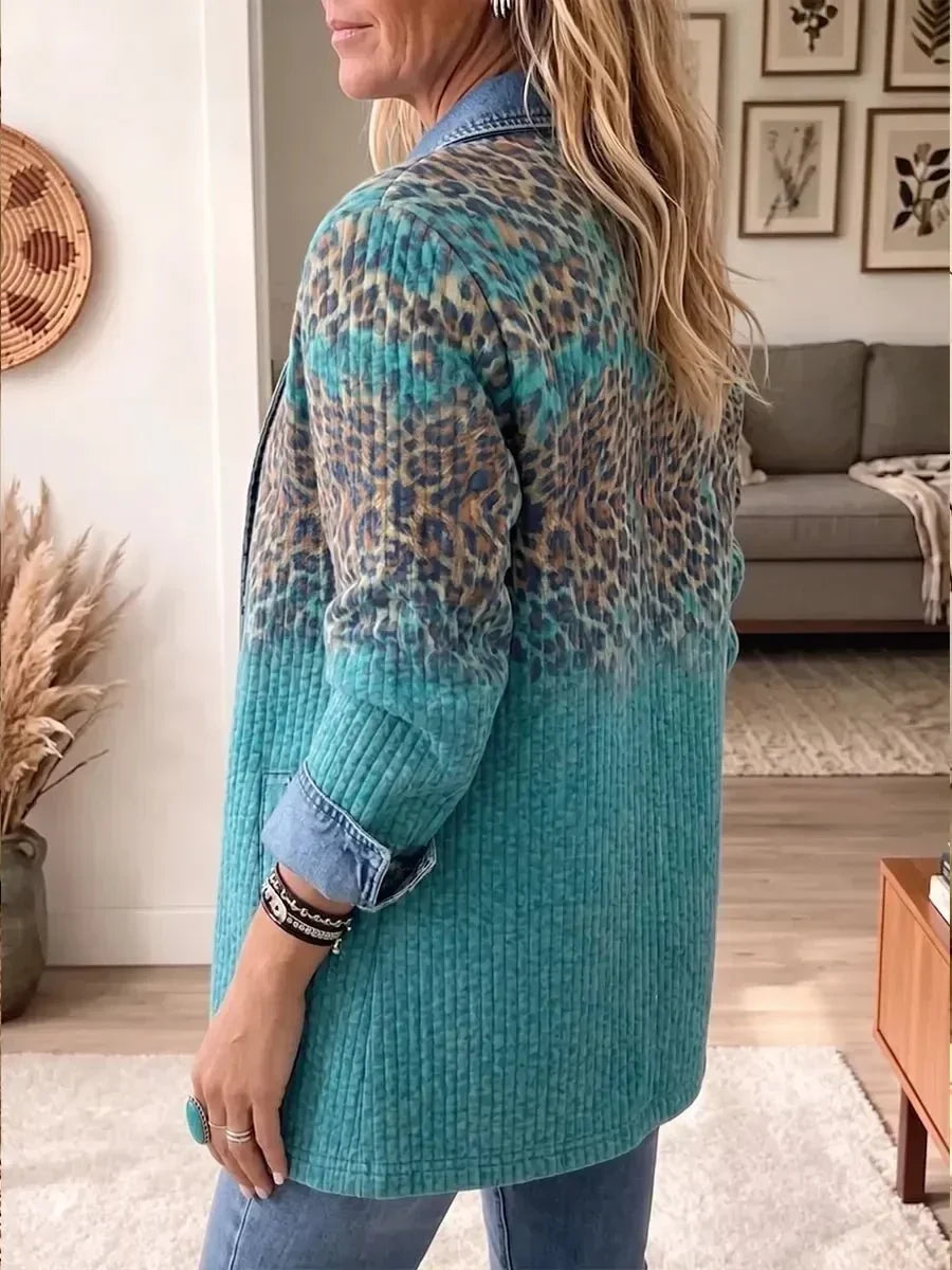Hannah | Giacca di jeans vintage con motivo leopardato