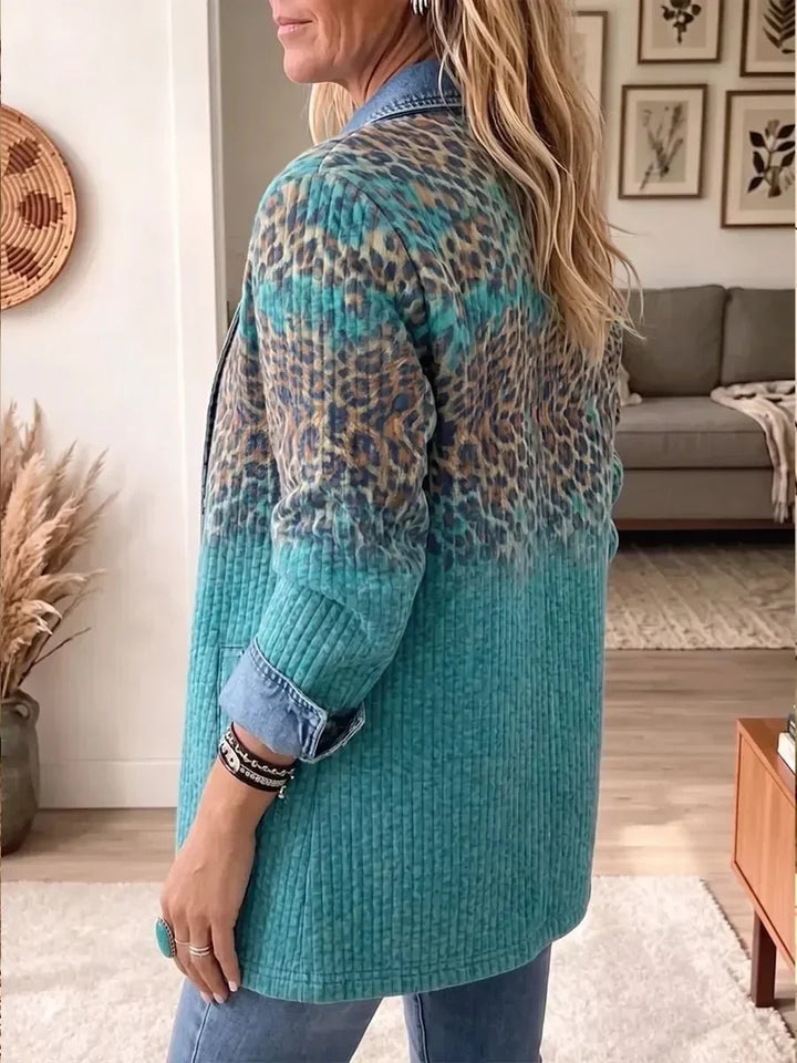 Hannah | Giacca di jeans vintage con motivo leopardato