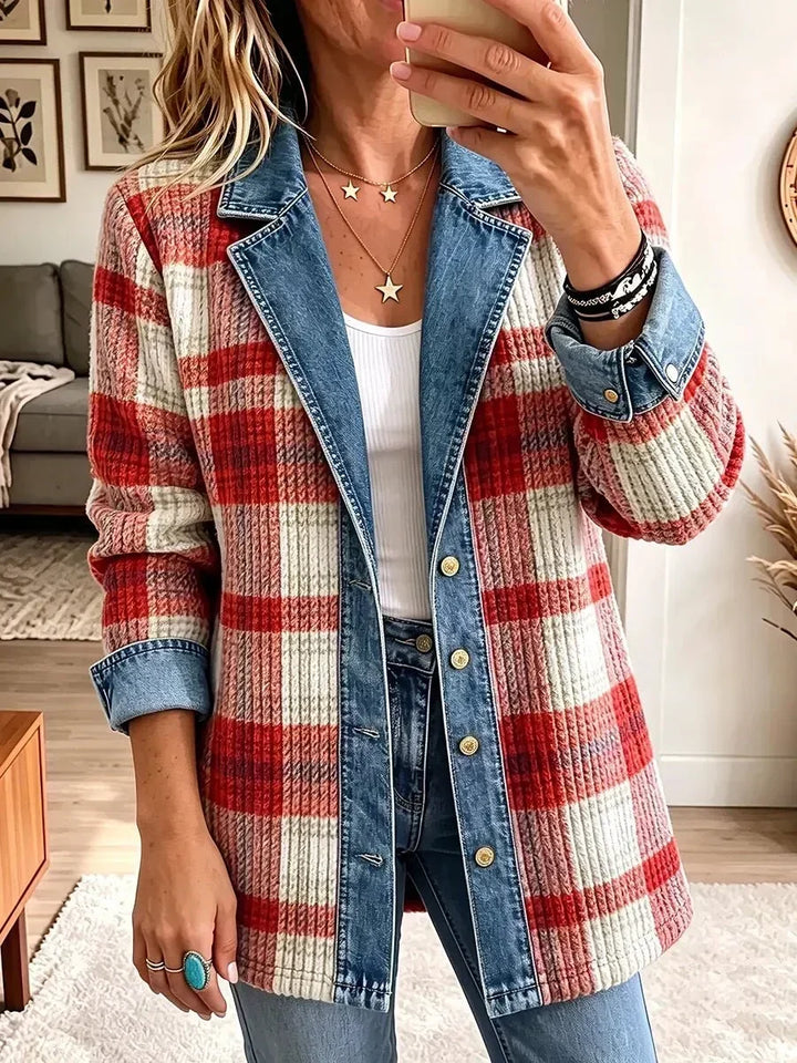 Helene | Giacca di jeans vintage con patchwork