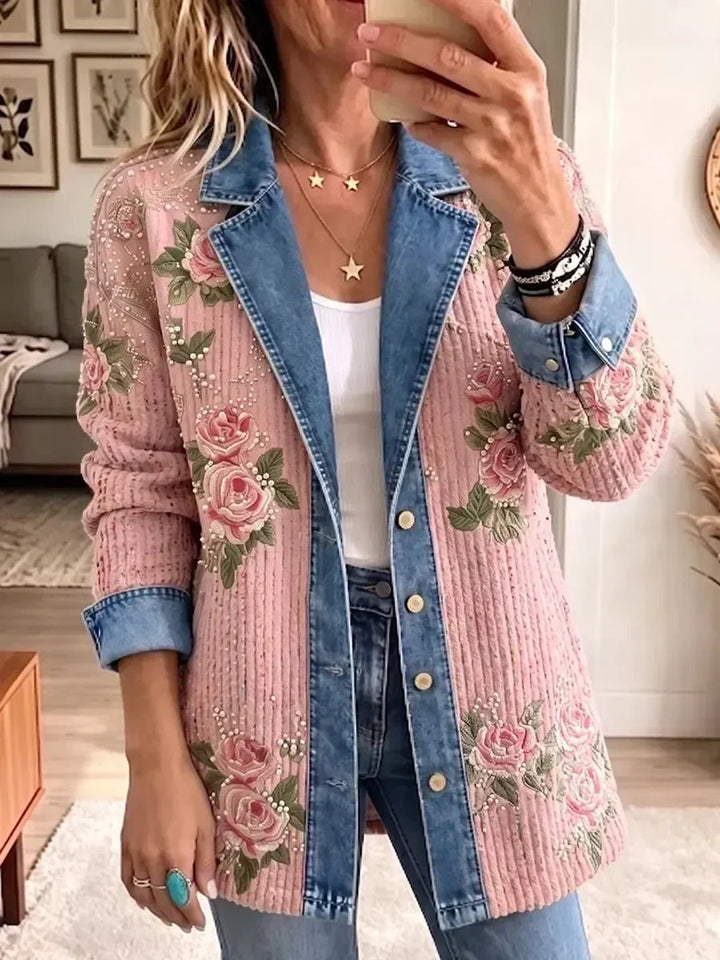 Clara | Blazer in jeans vintage con patchwork
