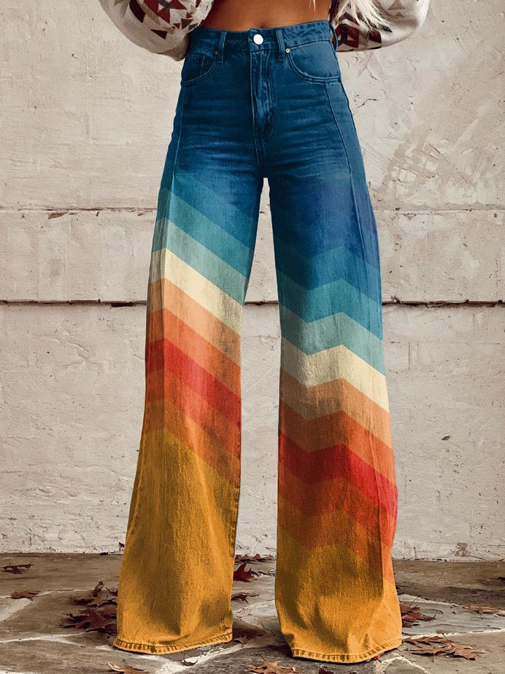 Sanne | Pantaloni zigzag retro