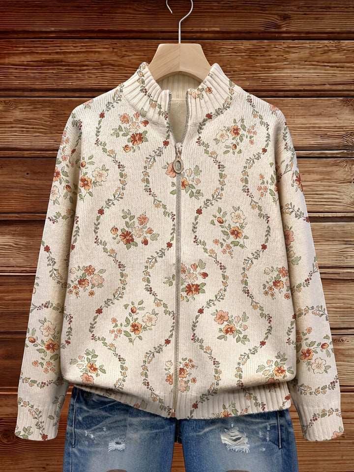 Ines | Cardigan con delicate trame floreali