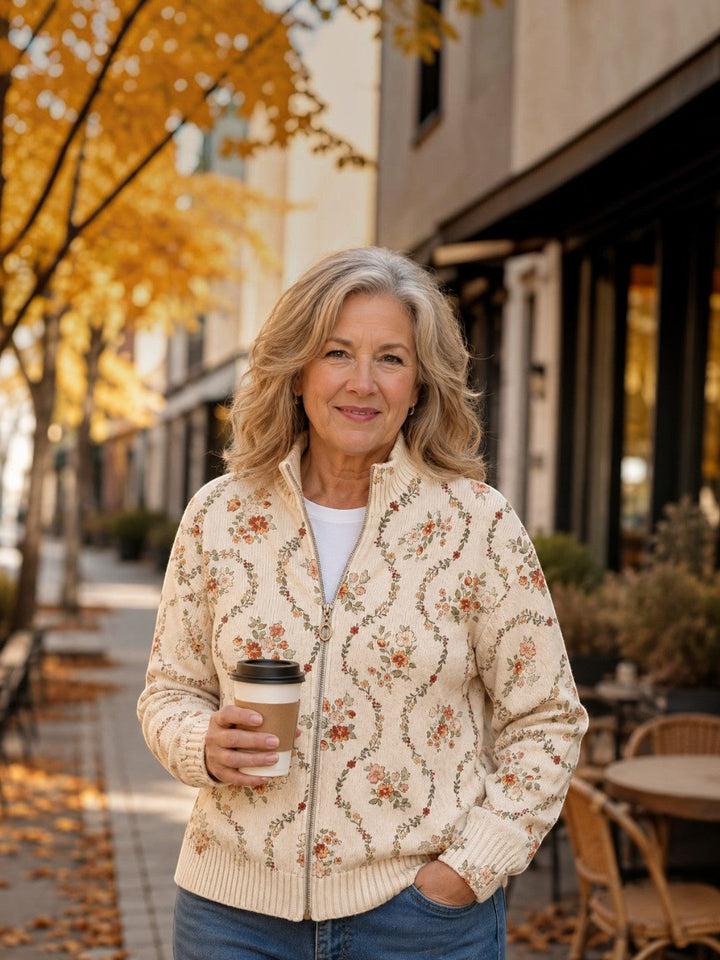 Ines | Cardigan con delicate trame floreali