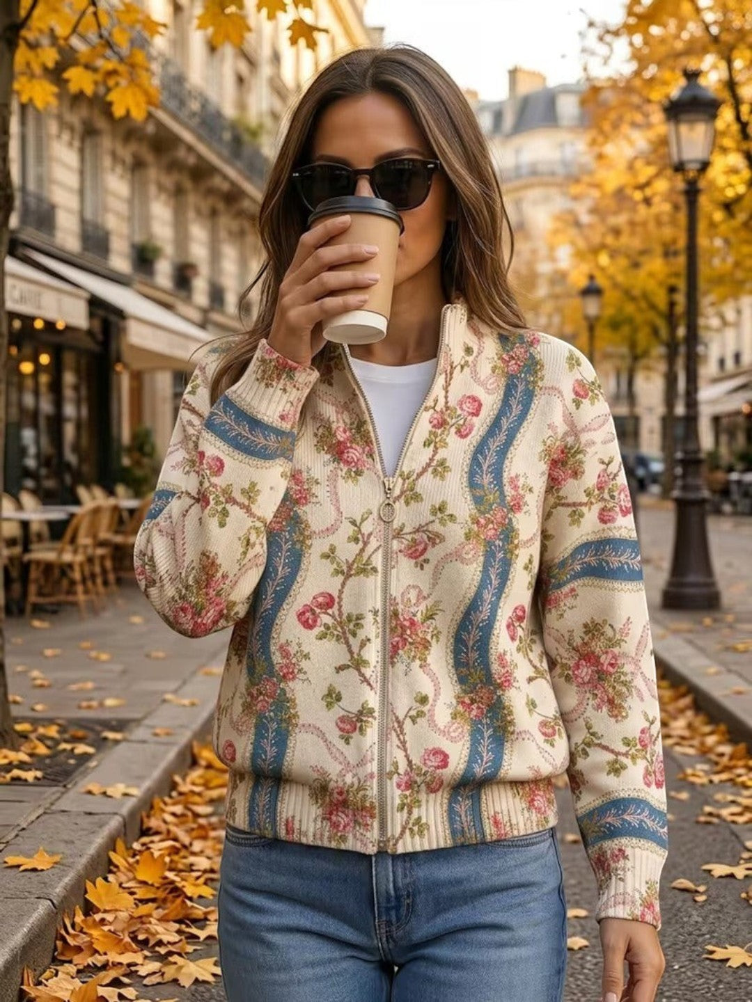 Serena | Cardigan con motivo di rose