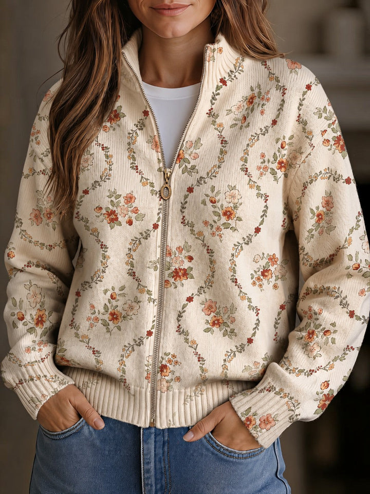 Ines | Cardigan con delicate trame floreali