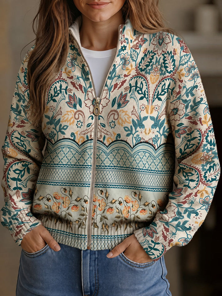 Giulia | Cardigan con bordo floreale