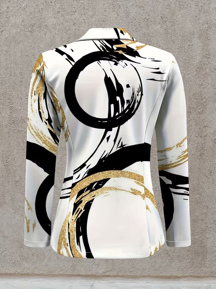 Olivia | Blazer Astratto Nero e Oro da Donna