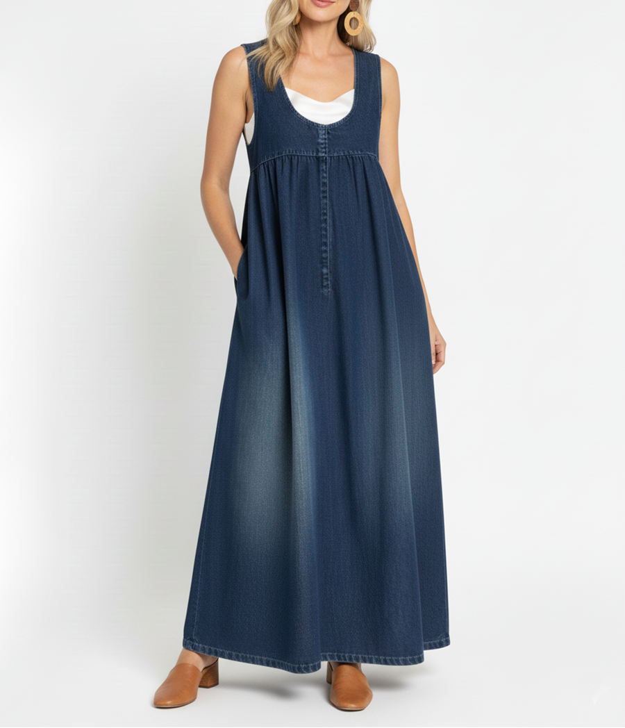 Irene - Maxi Abito in Denim Vintage