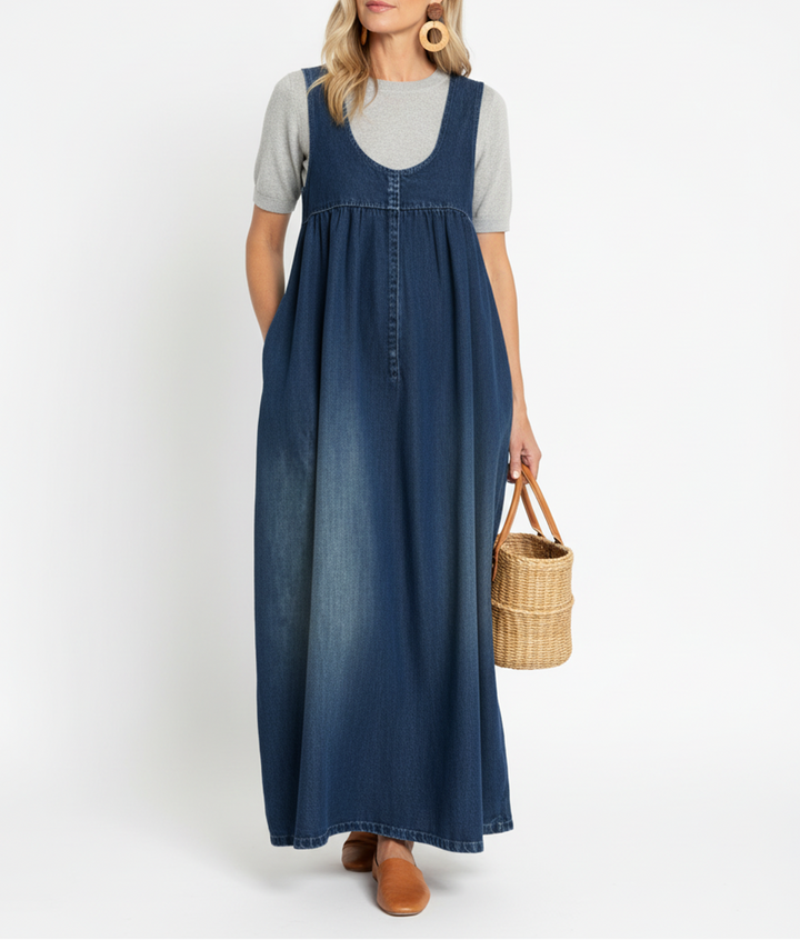 Irene - Maxi Abito in Denim Vintage